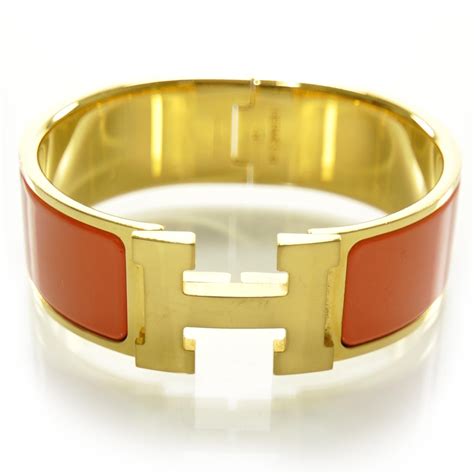 hermes orange and gold h bracelet|Hermes inspired h bracelets.